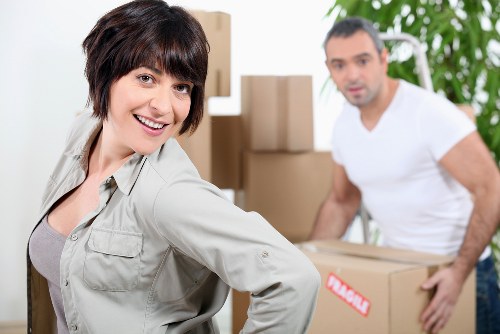 Packed boxes and furniture ready for a Brentcross home move