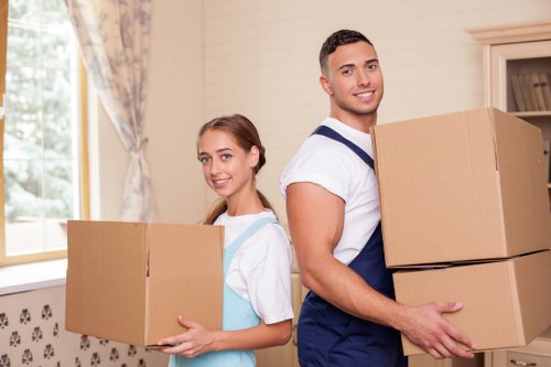 Packed student belongings ready for storage in Brentcross
